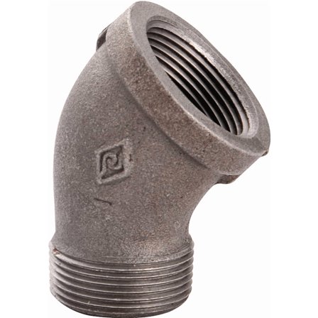 Worldwide Sourcing B121 15 Street Pipe Elbow, 1/2 in FIP, 1/2 in MIP, 45 deg