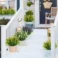 thumbnail image 3 of Faux Fall Flowers for Outside,Artificial Plants Outdoor, UV Resistant Faux Monkey Grass Greenery Stems Faux Plastic Flowers Shrubs for Home Weddings Garden Porch Front Patio Office Decor(Orange), 3 of 4