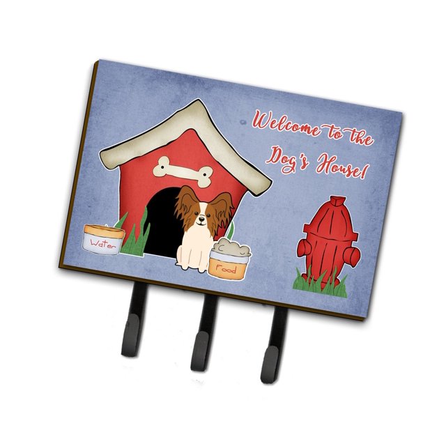 ""Caroline'S Treasures Dog House Collection Papillon Rojo Blanco Correa O Llavero Bb2832Th68 Triple""