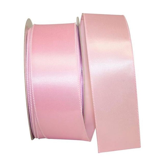 Reliant Ribbon 92575W-061-40K Satin Value Wired Edge Ribbon - Pink - 2.5 in. x 50 yards