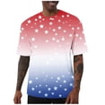 thumbnail image 3 of UVEASISHA Mens American Flag Patriotic T-Shirts Short Sleeve Eagle Printed 4th of July Shirt Big and Tall Fashion Hipster Graphic Tees Independence Day Shirt Purple 4XL, 3 of 7