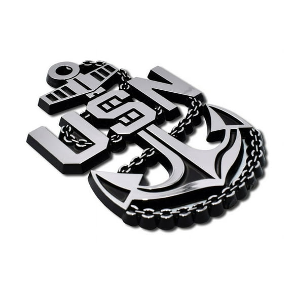 Elektroplate Officially Licensed U.S. Navy Anchor Shiny Silver Chrome Automotive Emblem