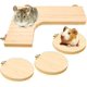 thumbnail image 1 of Plataforma de madera natural MACHAO para Gerbo Chinchilla y hámster enano con pedal, 1 of 3