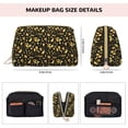 thumbnail image 2 of glod Skull snake bird Makeup Bag, Large Capacity Travel Cosmetic Bag for Women Girls- Travel Toiletry Bag Leather Portable Waterproof Makeup Case Organizer with Handle, 2 of 4