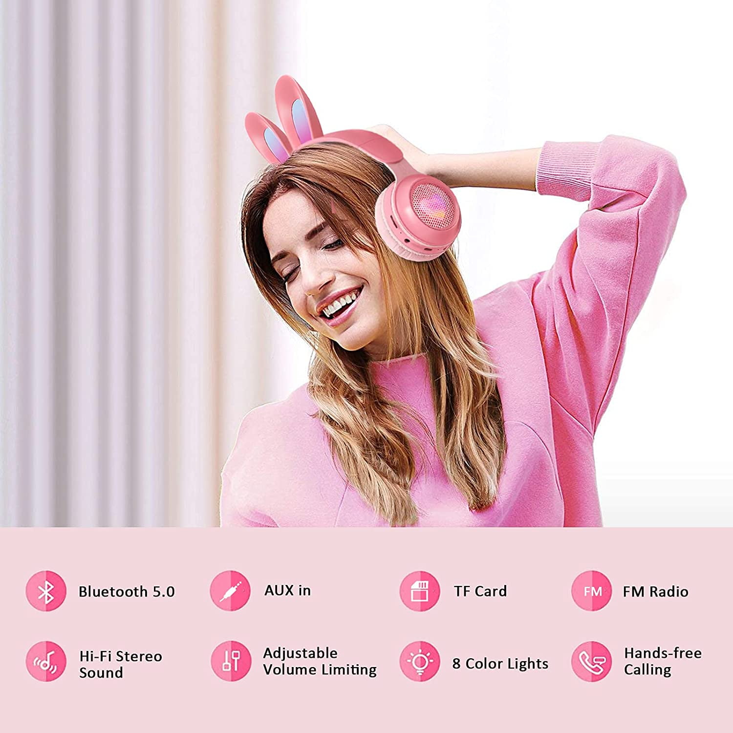 Children's Bluetooth Headsets with Microphones Children's Wireless Headsets for Hearing Protection