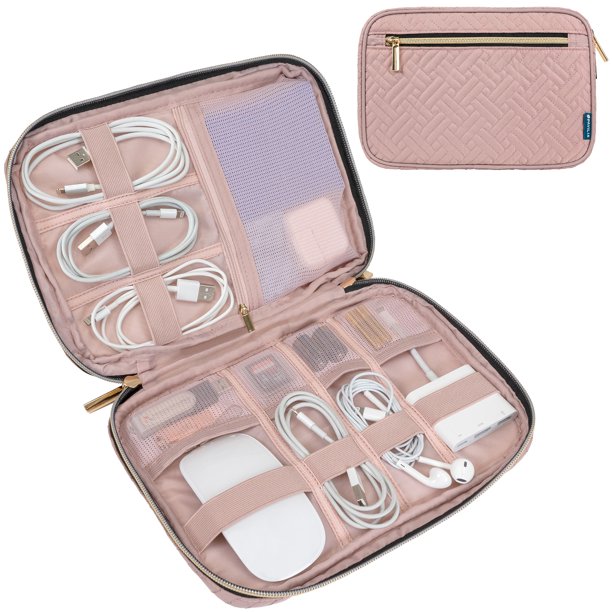 PAVILIA Soft Electronic Organizer Travel Case, Travel Cord Organizer