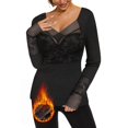 thumbnail image 2 of Omen‘s Long Sleeve VShirts Fall Clothes Ribbed Knit Slim Fitted Casual Basic Tee Tops, 2 of 4
