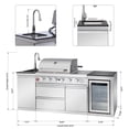thumbnail image 3 of Daheat 86-inch 4-Burner 72000 BTU Deluxe Stainless Steel Gas Outdoor Kitchen Bar Barbecue Island Grill + Wine Refrigerator + Stainless Steel Sink/Faucet, 3 of 13