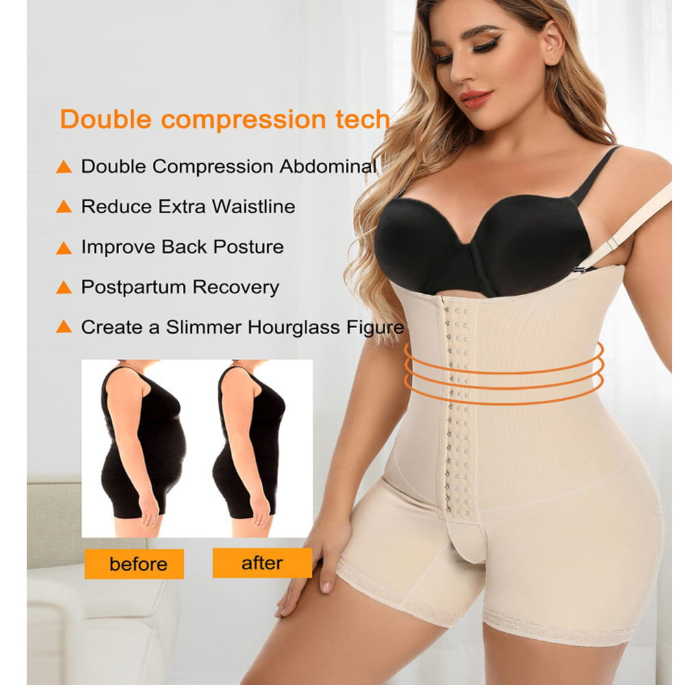 PG Curves Extra Stretch Butt Lifting Shapewear Thigh Slimmer, Stage 1 Faja  Post Surgery No Compression Body Shaper for Women Tummy Control