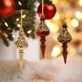 thumbnail image 6 of DAMAI 3 Pcs Large Mercury Finial Christmas Ornament Nordic Frost Vintage Red Glass Ball Ornaments Christmas Tree Drop Hanging Decorations for Xmas Holiday Wedding Home Indoor, 6 of 6