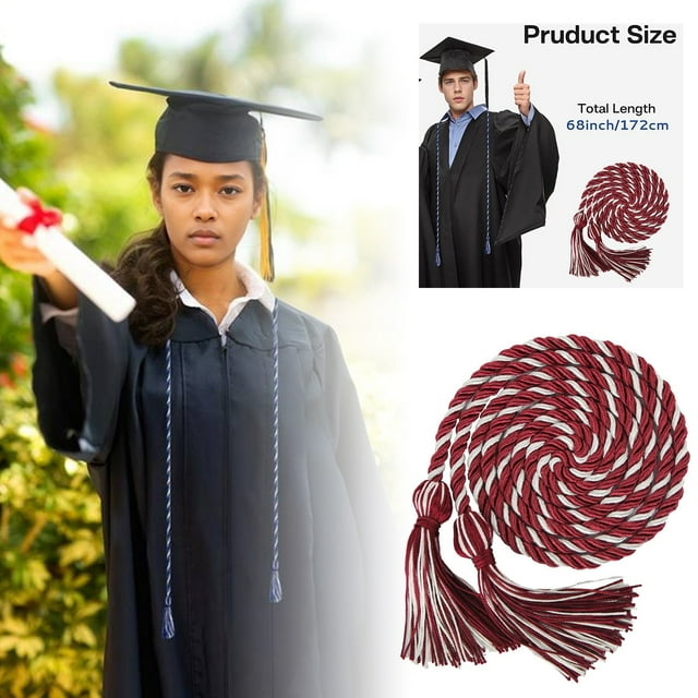 Graduation Rope Honor Rope Graduation In 2025 Graduate With Tassel Bachelor's Formal Dress Doctoral 67 Inches Long Blue And White