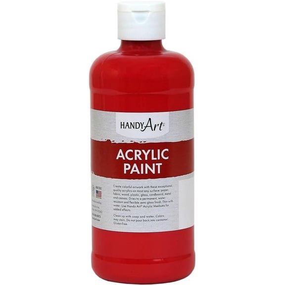 Handy Art 101-040 16 oz Acrylic Paint, Brite Red
