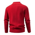 thumbnail image 4 of FAOWME Men Knitted Sweater Long Sleeve Stand Collar Solid Color Half Zipper Warm Comfortable Pullover Top For Autumn Winter Daily Wear Red Xxxl, 4 of 4
