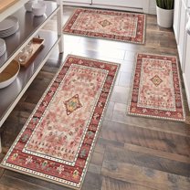 Kitchen Rugs Sets of 3 Non Slip Washable Kitchen Mats for Floor, Waterproof Kitchen Runner Rug, Floor Mat Carpet for Entryway, Laundry, Sink, Hallway, Bathroom