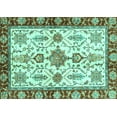 thumbnail image 1 of Ahgly Company Indoor Rectangle Oriental Turquoise Blue Traditional Area Rugs, 7' x 10', 1 of 4