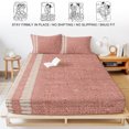 thumbnail image 5 of Twin XL Size Fitted Sheet Set - Peach Pink Texture 2 Piece Bedding Sets 16" Deep Pocket Fitted Sheet with 1 Pillowcases, Country Farmhouse Burlap Stripes Brushed Microfiber Hotel Luxury Bed Sheets, 5 of 9