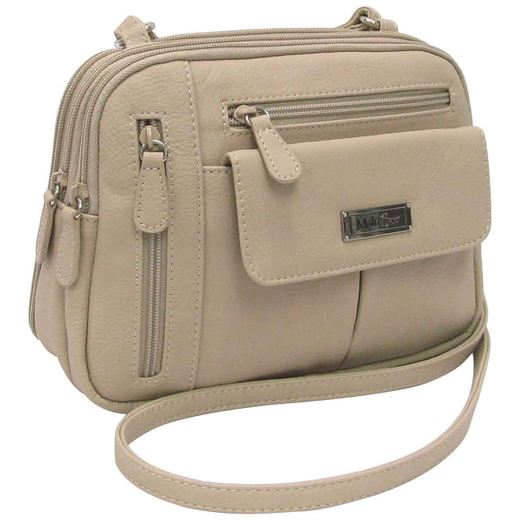Bandolera MultiSac Zippy con triple compartimento, chino