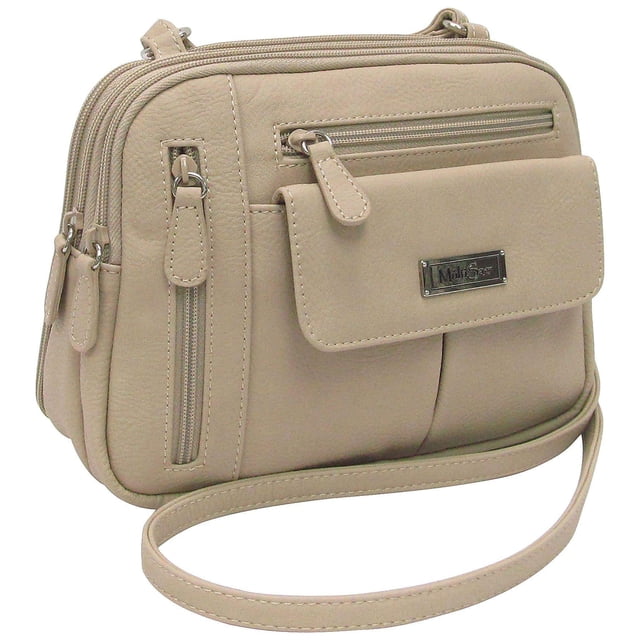 Bandolera MultiSac Zippy con triple compartimento, chino