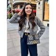 thumbnail image 5 of TRAF-Chaqueta de Aviador negra para mujer, abrigos de lana y mezclas, chaqueta de bombardero recortada, Chaqueta corta de entretiempo, prendas de vestir exteriores, Otoño e Invierno, 5 of 5