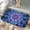 Blue and Purple Flower, variant on 1pc Black Cat on Bookshelf with Absorbent Non-Slip Bathroom Thickened Flannel Rug Decor,Soft,Quick Drying,Suitable For Indoor/outdoor Use,Bathrooms,Bedrooms,Kitchens,Terrace,Laundry Rooms,16"x24"