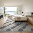 thumbnail image 3 of ODIKA 9'x12' Grey Cream Trellis Geometric Design Washable Area Rug Modern Interlocking Shapes Pattern Non-Shedding, Easy Care for Master Suite, California King, Under Bed, 3 of 7