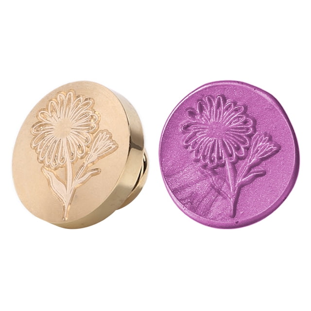 Cuadros Decorativos Sello de cera Sello redondo Flor antigua Sellado de cera Cabeza de sello Herramientas de pasatiempo (E) DQrwqpou Nuevos Originales