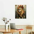 thumbnail image 3 of Nawypu Large Vintage Lion Canvas Wall Art Wildlife King Animal with Flower Butterfly Painting Artwork for Bedroom Living Room Decor Ready to Hang, 3 of 5