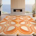 thumbnail image 2 of Design&I 6'x9' Washable Area Rug Sleek Flatweave Pet Friendly Terracotta Postmodern Freeform Shapes Tone Abstract Boho Mid for Queen Size Bedroom, Under Bed, 2 of 7