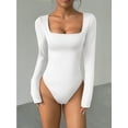 thumbnail image 4 of MOYIKO Square Neck Long Sleeve Body Suits for Womens Fitted Tops,Size S-XXL, 4 of 7