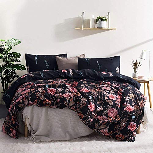 Bohemian Exotic Floral Down Comforter Cover 1200 TC Hotel Luxury Microfiber 1 Duvet Cover and 2 Pillowcases Mandala Pink Bedding Set Covers Argstar 3 Pcs Boho Vintage Duvet Covers Queen