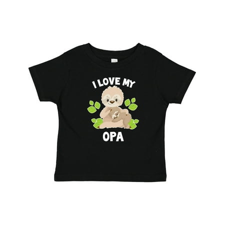 

Inktastic Cute Sloth I Love My Opa with Green Leaves Gift Baby Boy or Baby Girl T-Shirt