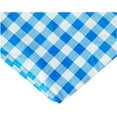 thumbnail image 3 of Violet Linen Deluxe Checkered Gingham Pattern, Vinyl Tablecloth Elestic, Polyester Flannel Backed Lining, Blue, 28 x 72 Inch, 3-Piece Set, Picnic Table and Bench Fitted Table Cover, 3 of 6