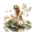 thumbnail image 3 of Adhesivos de pared de PVC con forma de estanque de hadas y flor de loto, 30 x 30 cm, 3 of 4