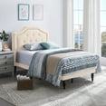 thumbnail image 2 of GDF Studio Polaris Contemporary Fabric Tufted Bed with Nailhead Trim, Beige and Black Twin, 2 of 10