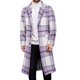 thumbnail image 1 of Kalauyu Men's Casual Notched Collar Plaid Single Breasted Wool Blend Formal Trench Top Coat, 1 of 6