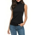 thumbnail image 2 of Tops Under $5 ! Yrmaups Women Mock Turtleneck Sleeveless Thermal Shirts Basic Casual Fleece Undershirt Soft Base Layer Underwear Tank Tops Slim Fitted Stretchy Layer Tee Shirts, 2 of 9