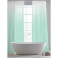 thumbnail image 6 of Ombre Green White Semi Sheer Curtains 84 Inch Length 2 Panels Set, Modern Painting Sheer Kitchen Curtain Privacy Voile Window Curtain for Living Room Bedroom Rod Pocket Drapes, 6 of 7