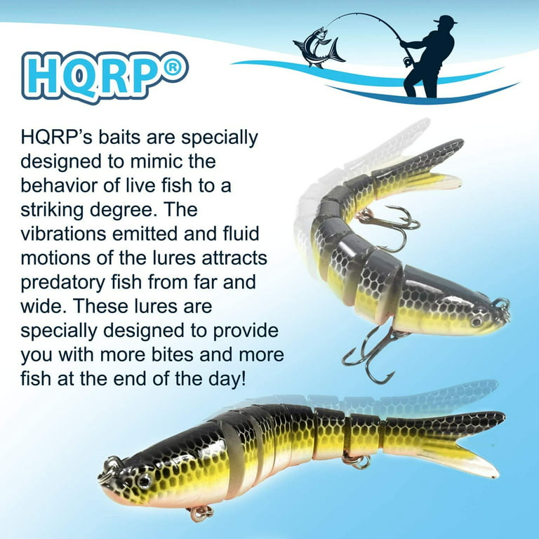 HQRP 3.9 inch Fishing Lure 0.4oz Freshwater Saltwater Lakes Fish Bait Jointed Multi-Section Slow Sinking Glide