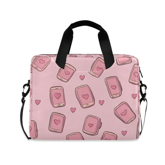 FORMRS 16" Laptop Bag Carrying Sleeve Case with Handle Travel Shoulder Briefcase, Phones and Hearts