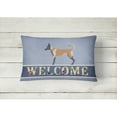 thumbnail image 2 of Carolines Treasures BB8299PW1216 Belgian Malinois Welcome Canvas Fabric Decorative Pillow, Blue, 12H x16W, multicolor, 2 of 3