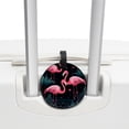 thumbnail image 3 of Flamingo Tropical Rainforest 2pcs PU Leather Round Bag Tags with Privacy Cover and Name ID Tag - Suitcase Tags for Travel Luggage, Handbags, Backpacks, School Bags, 3 of 6