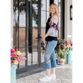 thumbnail image 5 of The Pioneer Woman Pull-On Embroidered Cropped Jeans, Women's, 5 of 7