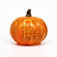 thumbnail image 2 of Fwttom Halloween Decor Indoor, Luminous Crackle Orange Glass Pumpkin Lights, Warm Light Pumpkin Table Lamp, Fall Halloween Decor for Mantel Home Holiday Party, 2 of 6