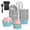 Mint Blue, variant on 100-pack 5 Oz Black/Gold Mini Cake Pans With Lids Disposable Aluminum Foil Baking Cups