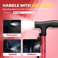 thumbnail image 3 of BigAlex Folding Cane with LED Light, Pivoting Quad Base, Adjustable Lightweight Walking Cane with Carrying Bag for Seniors, Men and Women, 3 of 8