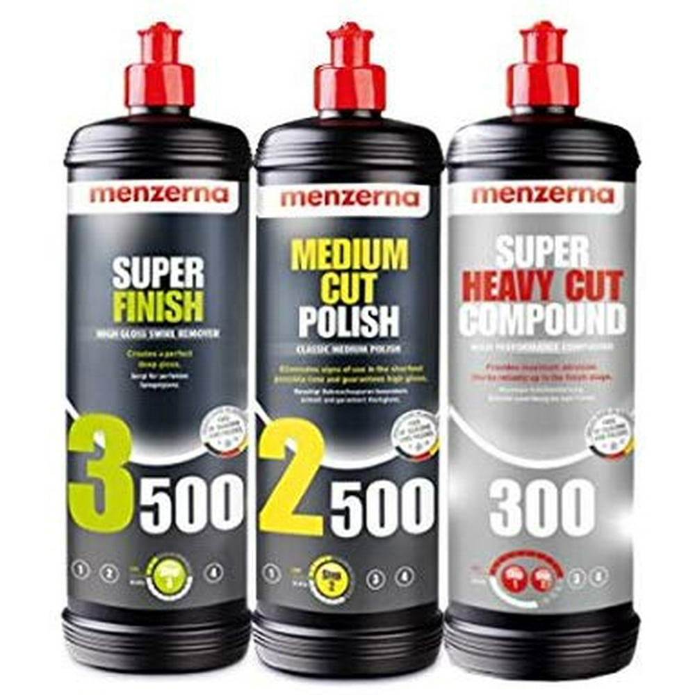Menzerna Super 3500, Medium 2500, and Heavy 300 Polishing Compound Kit