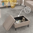 thumbnail image 3 of Mjkone Convertible Sectional Sofa Couch with Storage Ottoman, 4 Pcs Couch Set with Storage Pockets, Sectional Couches for Living Room, 3-Seater +Ottoman +1-Loveseat +1-Seater (Beige), 3 of 7