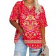 thumbnail image 2 of Camisetas Casuales de las Mujeres de Manga Corta de Cuello en V Oversized Camiseta Deportiva de Verano, Top Impreso Casual, 2 of 4