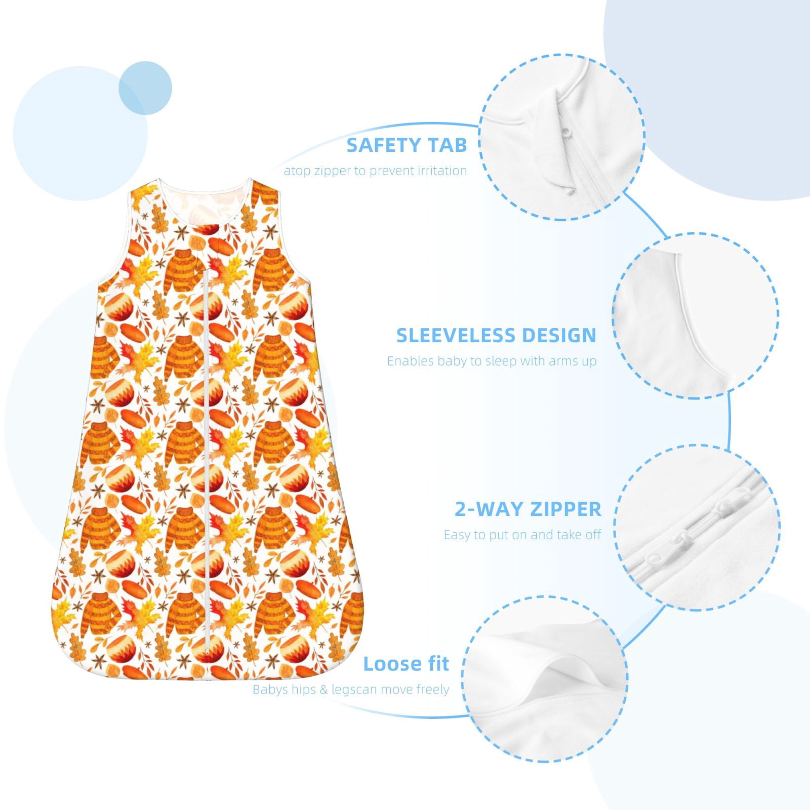 Vsdgher Autumn Sweater Warmth Baby Sleep Sack, Sleeveless Baby Sleeping Bag Toddler 2-Way Zipper Wearable Blanket for Infant Toddler Newborn-X-Large