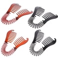 thumbnail image 2 of 4 pinzas de plástico para el pelo de plátano, soporte para coleta, peine para el pelo, accesorios para mujeres y niñas (negro, café), 2 of 6